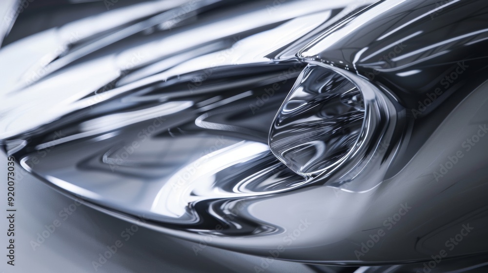 Poster a sleek silver bionic shell with a smooth glossy finish reminiscent of a futuristic spacecraft.