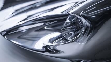 A sleek silver bionic shell with a smooth glossy finish reminiscent of a futuristic spacecraft.