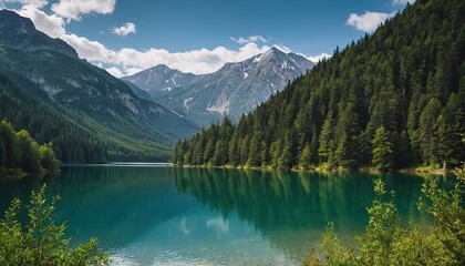 Lake at the mountains near the forest 5