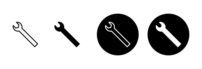 wrench icon vector isolated on white background. Wrench vector icon. Spanner symbol