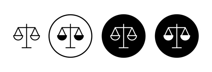 Scales icon vector isolated on white background . Law scale icon. Justice sign