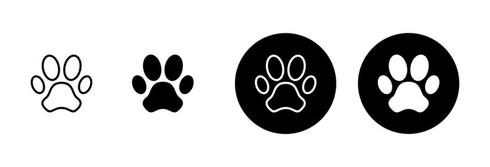 Paw icon vector isolated on white background. Paw Print icon