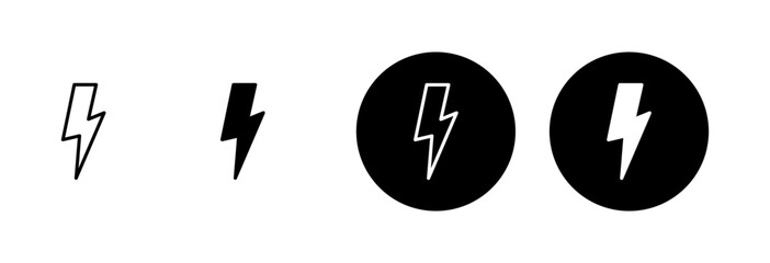 Lightning icon vector isolated on white background. Bolt icon vector. Energy and thunder electric icon