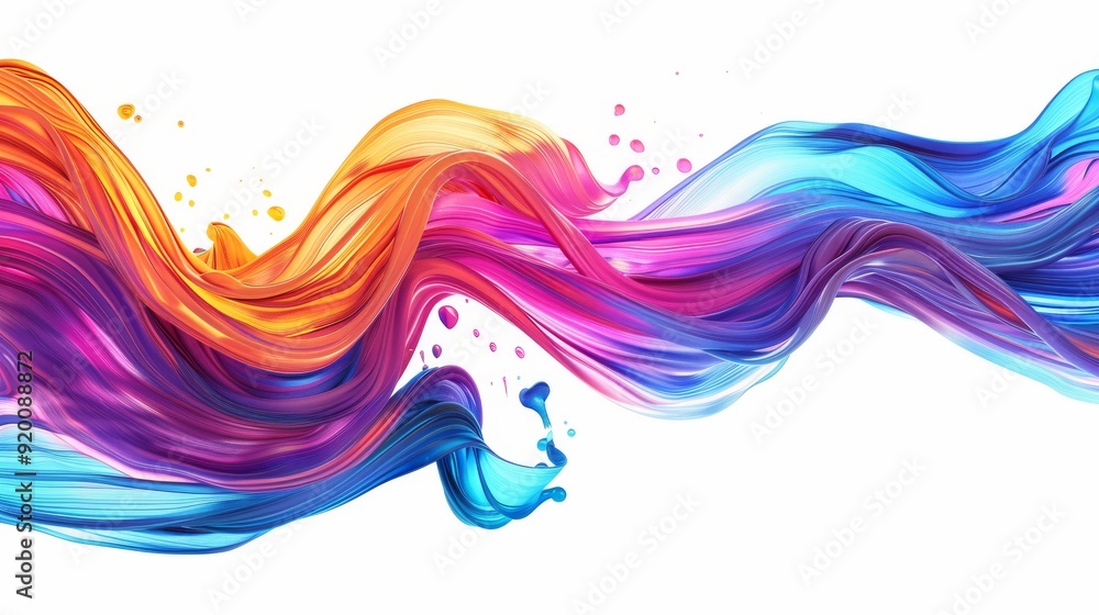 Poster dynamic and colorful abstract waves beautifully representing both creativity and motion in an artist