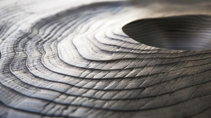 Naklejka premium Soft and subtle curves intertwine with sharp edges creating a unique and organic design similar to that of tree rings.