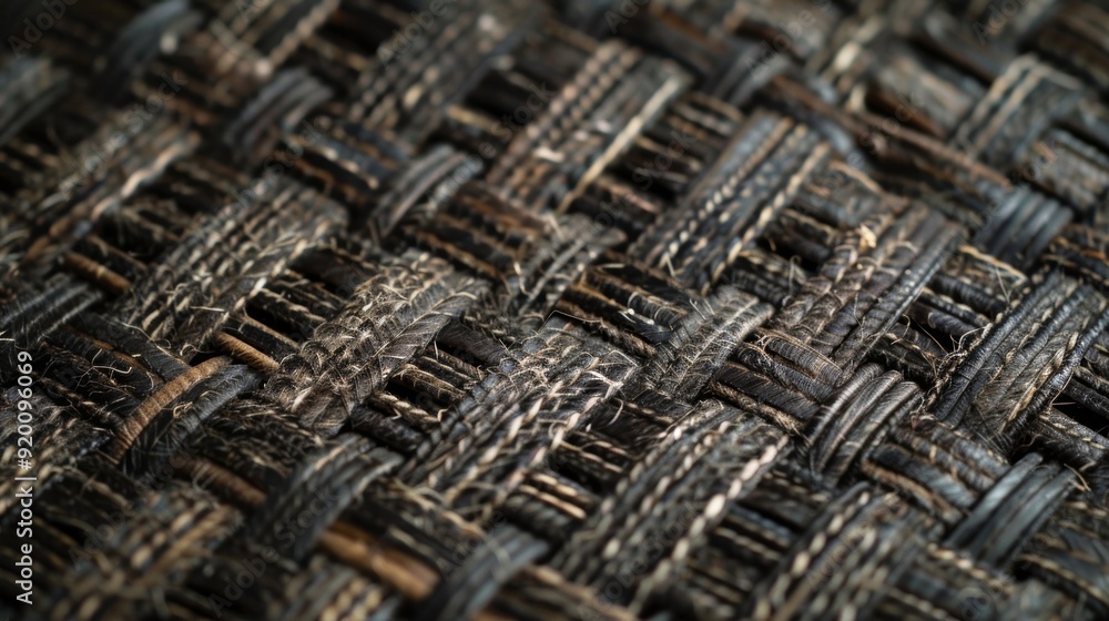 Poster closeup of a section of a placemat showcasing the tight and precise weaving creating a durable and l