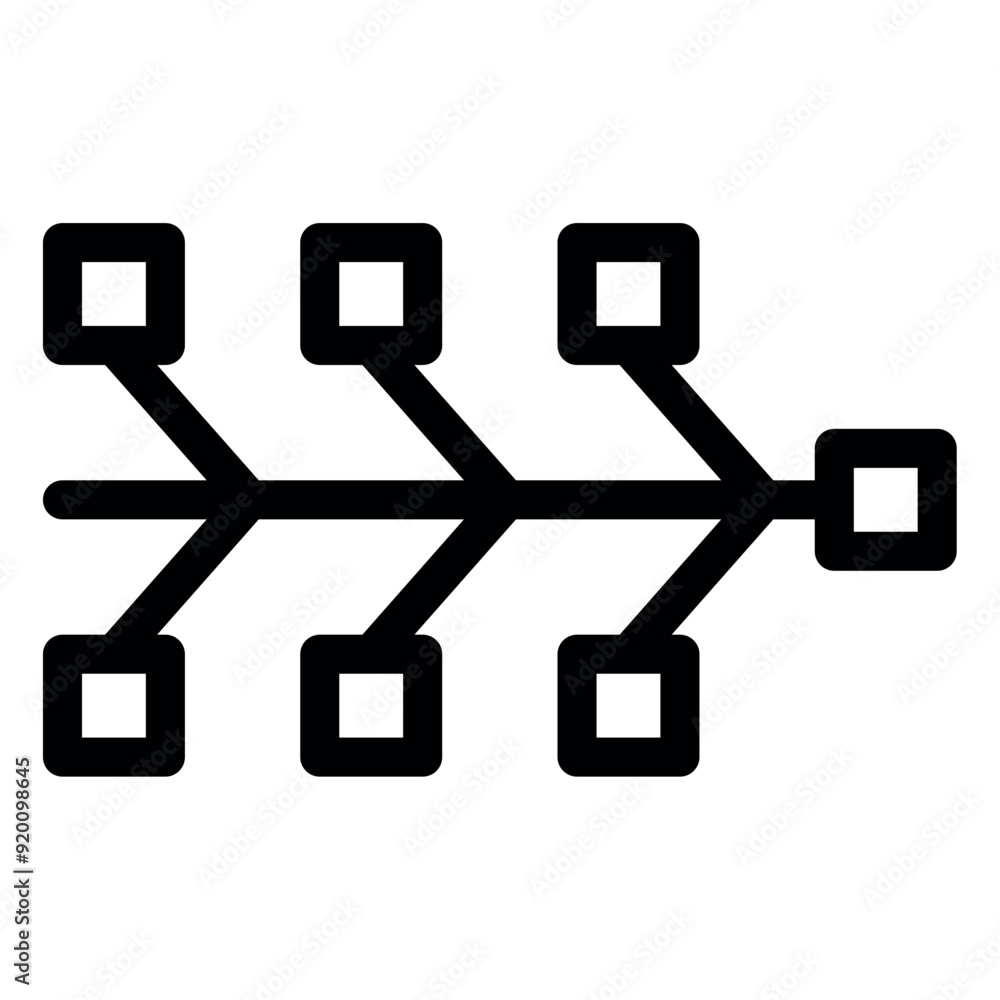 Sticker fishbone diagram icon