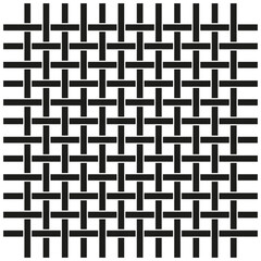 Geometric weave pattern. Black and white vector. Abstract grid design. Seamless background.