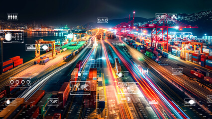 Smart port with interconnected data, Digital transformation of global trade