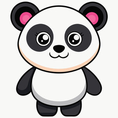 panda isolated on white, panda vector illustration, animal vector art, panda silhouette, beer vector icon, animales line art, eps