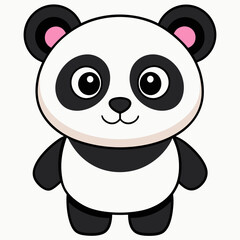 panda isolated on white, panda vector illustration, animal vector art, panda silhouette, beer vector icon, animales line art, eps