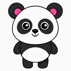 panda isolated on white, panda vector illustration, animal vector art, panda silhouette, beer vector icon, animales line art, eps