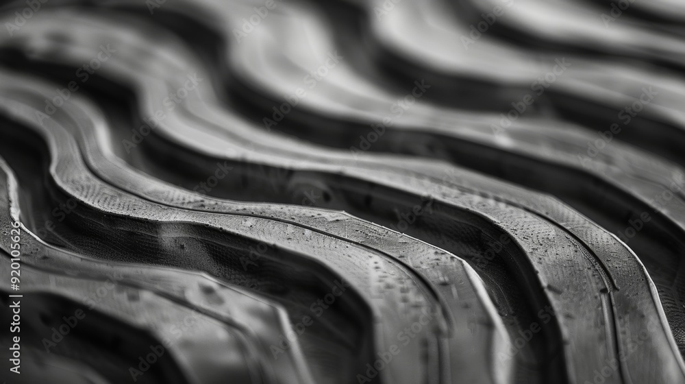Poster the shallow grooves in this tire tread create a smooth wavelike pattern that almost looks like rippl