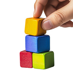 PNG Colorful wood blocks in playful fun