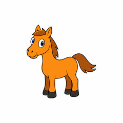 Horse isolated on white, horse vector illustration, animal vector art, horse silhouette, pet vector icon, horses cartoon line art, eps