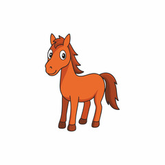 Horse isolated on white, horse vector illustration, animal vector art, horse silhouette, pet vector icon, horses cartoon line art, eps