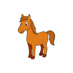 Horse isolated on white, horse vector illustration, animal vector art, horse silhouette, pet vector icon, horses cartoon line art, eps