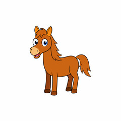 Horse isolated on white, horse vector illustration, animal vector art, horse silhouette, pet vector icon, horses cartoon line art, eps