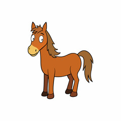 Horse isolated on white, horse vector illustration, animal vector art, horse silhouette, pet vector icon, horses cartoon line art, eps