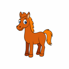 Horse isolated on white, horse vector illustration, animal vector art, horse silhouette, pet vector icon, horses cartoon line art, eps