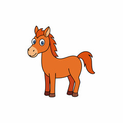 Horse isolated on white, horse vector illustration, animal vector art, horse silhouette, pet vector icon, horses cartoon line art, eps