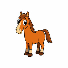Horse isolated on white, horse vector illustration, animal vector art, horse silhouette, pet vector icon, horses cartoon line art, eps