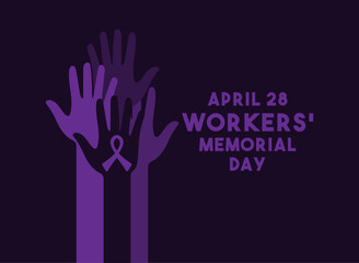 Workers' Memorial Day. April 28. Flat design vector. Poster, banner, card, background.