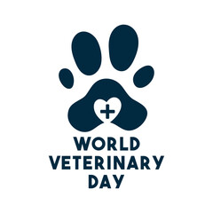 World Veterinary Day. On the last Saturday in April. White background.
