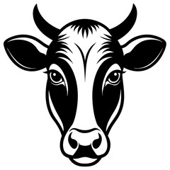 Vector Art of Cow Head - Detailed Farm Animal Illustration