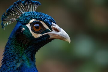 Obraz premium Peacock The iconic male peacock's plumage, with its shimmering blues and greens, is a true marvel of nature.