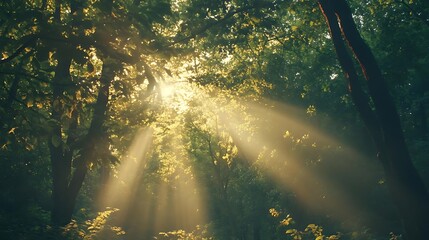 Sunlight Through Forest Canopy Realistic Image