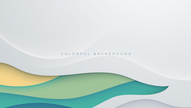 Abstract papercut background colorful wavy shape cutout design vector