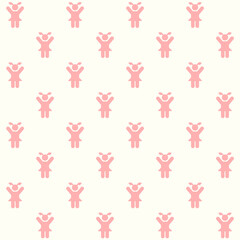 Little Girl Kids Vector Seamless Pattern