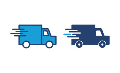 Fast shipping delivery truck icon vector. Delivery truck icon. fast delivery icon