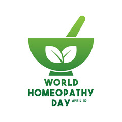 World Homeopathy Day on white background. April 10. Poster, banner, card, background.
