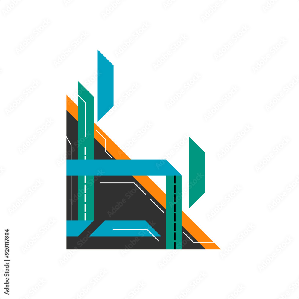 Wall mural Modern abstract geometric corner vector element