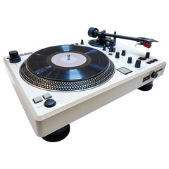 Fototapeta premium High-quality turntable for DJs and music enthusiasts, ideal for playing and mixing vinyl records with precision and style.
