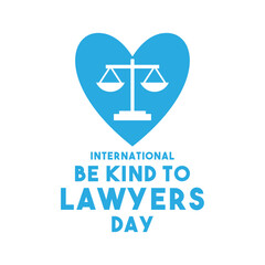 International Be Kind To Lawyers Day. The second Tuesday of April. White background. Flat design vector.