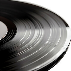 Close-up shot of a vintage vinyl record with visible grooves, capturing the nostalgia and warmth of analog sound.