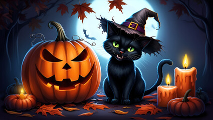 halloween background with pumpkin