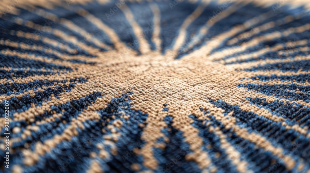 Poster the center of a handmade rug is captured in a closeup shot with the detailed weaving creating a mesm