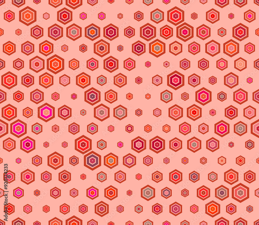 Poster abstract mosaic background. multicolored geometric elements of varied size. plain hexagon frames. he