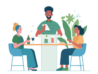 Colorful illustration of food catering company and a restaurant company, plain and simple vector illustration