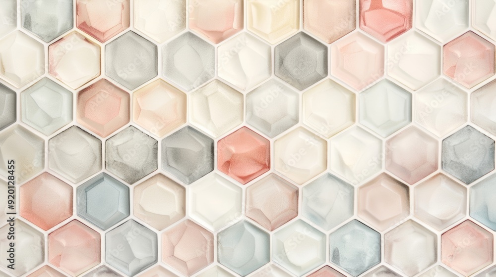 Poster the harmony of nature and geometry come together in this mesmerizing honeycomb pattern. soft pastel 