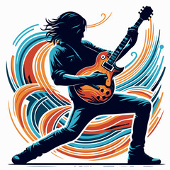 Guitarist silhouette
