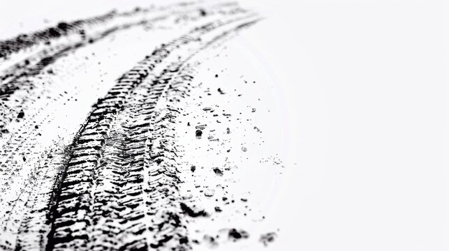 Tire Track Designs, a collection of diverse tire marks from cars and motorcycles, showcasing various tread patterns against a minimalist backdrop, emphasizing clarity and simplicity