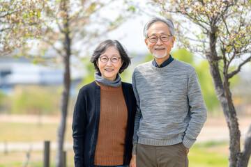 Obraz premium リタイヤして田舎で仲良く暮らす夫婦。Generative AI