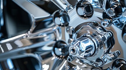 A detailed view of an alloy wheels bolts and nuts showcasing the durable and sy construction of these wheels for optimal performance on the road.