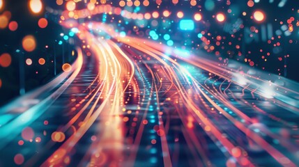 Fototapeta premium Abstract Lights Trails and Bokeh