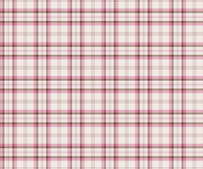 Plaid, pink, brown, seamless pattern for textiles and design clothing, skirts, pants, aprons, tablecloths, blankets or decorative fabrics. Vector illustration.